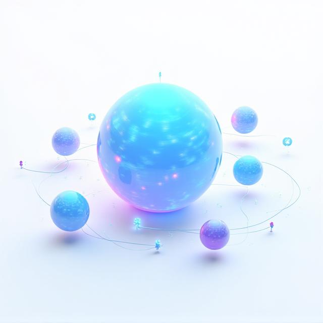 Illustration of various business software logos connecting to a central AI engine